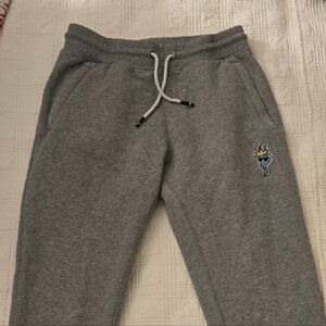 Men's Gray Fleece Jogger Sweatpants with Drawstring Waist
